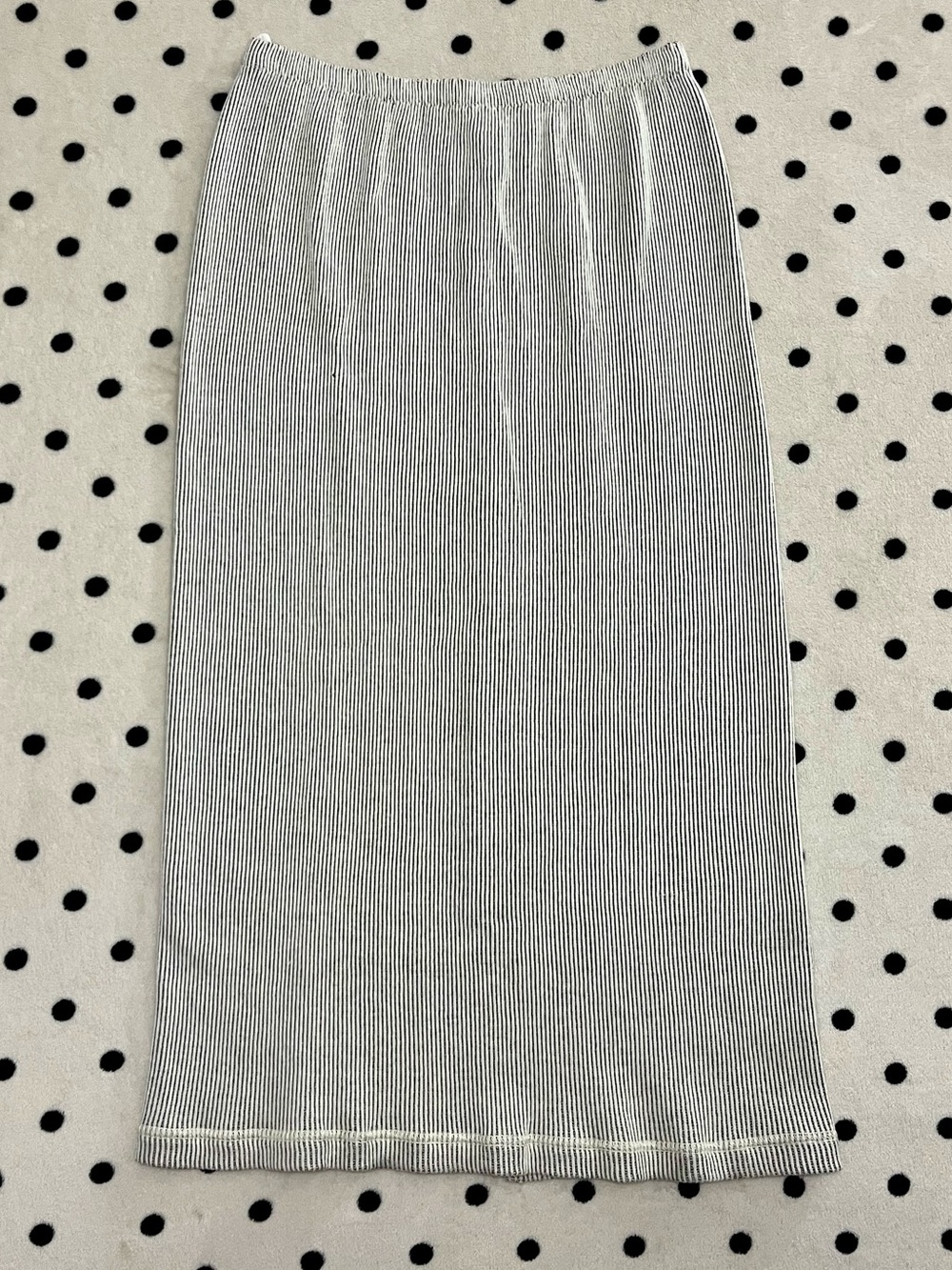 Vintage Hino & Malee II Ribbed Knit Cotton Stripe Midi Skirt Size L